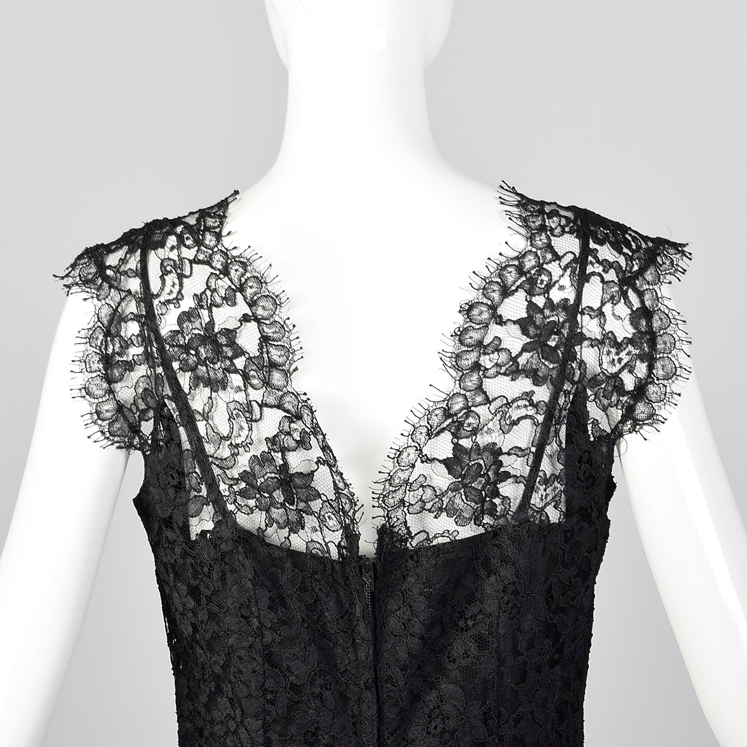 1950s Black Lace Cocktail Dress