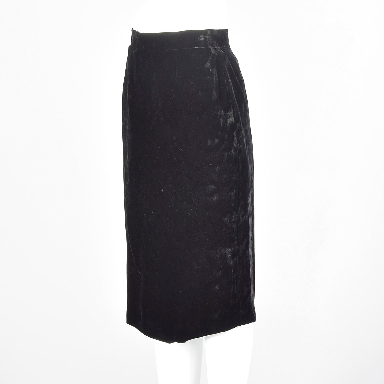 Large Gianfranco Ferre Black 1980s Velvet Pencil Skirt