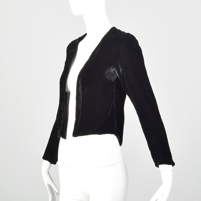 XS-Small 1930s Black Velvet Jacket