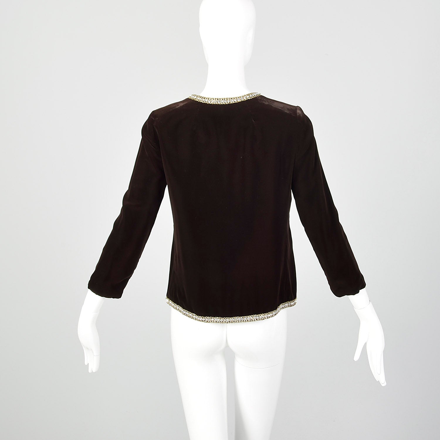 XS 1960s Brown Velvet Jacket