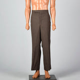 Large 1960s Brown Pinstripe Pants
