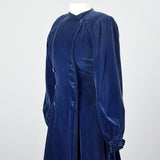 1940s Blue Velvet Princess Coat