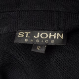 Large 1990s St. John Pant Suit Black Knit Jacket Ensemble