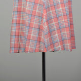 XL 1950s Pink Plaid Summer Day Shirtwaist Dress