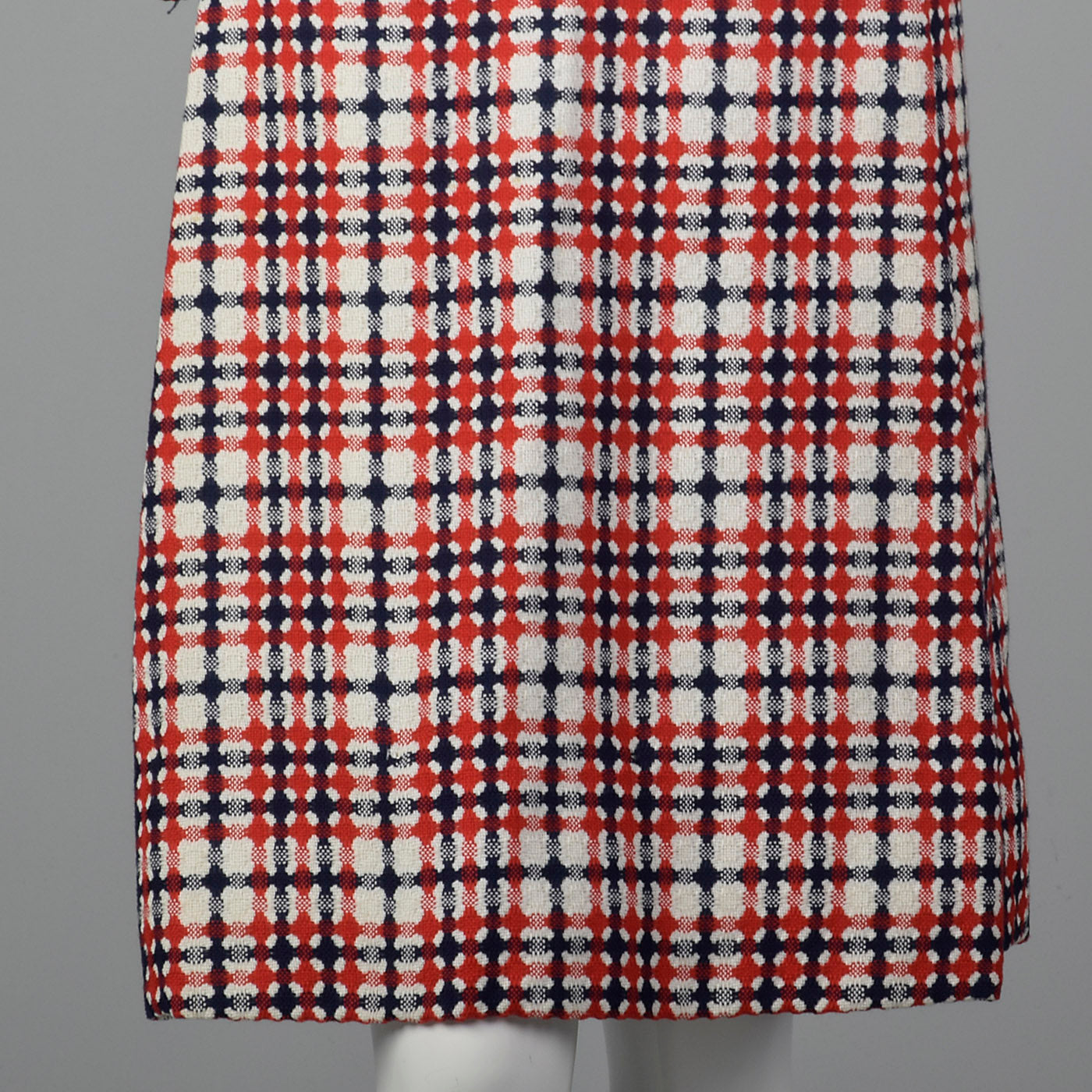 1960s Dress Set in Red and Navy Plaid