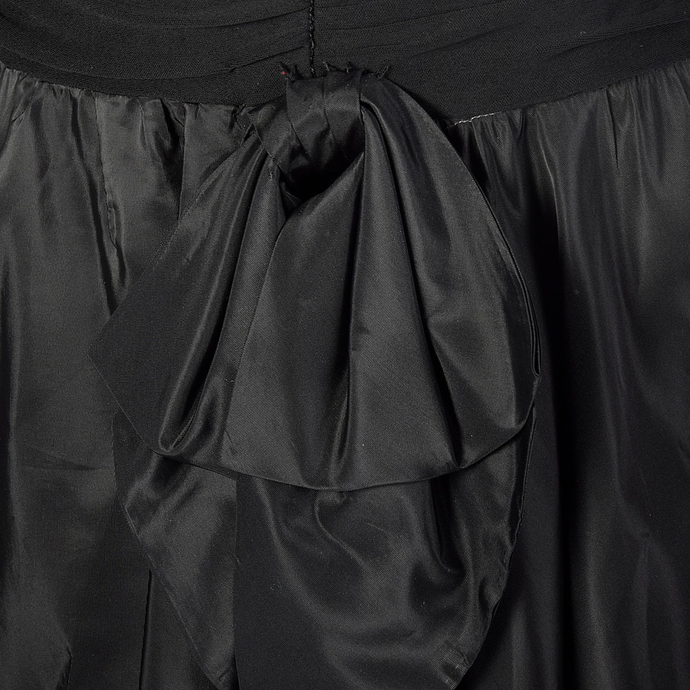1940s Black Taffeta Dress