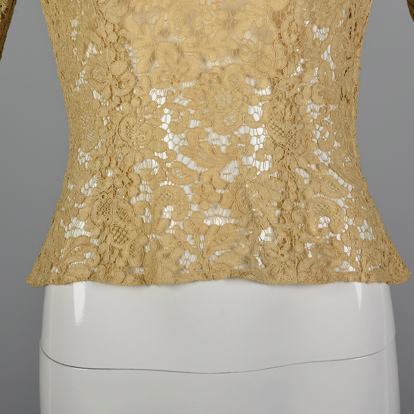 1950s Cream Lace Top with Side Zip
