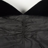 1950s Black Taffeta Evening Dress with Velvet Trim