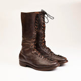 1920s Men's Brown Leather Lace Up Monkey Boots
