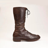 1920s Men's Brown Leather Lace Up Monkey Boots