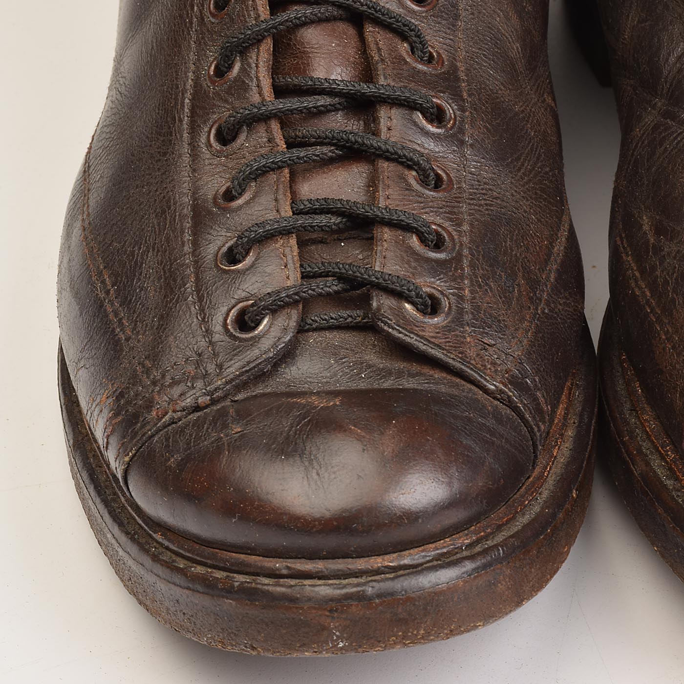 1920s Men's Brown Leather Lace Up Monkey Boots