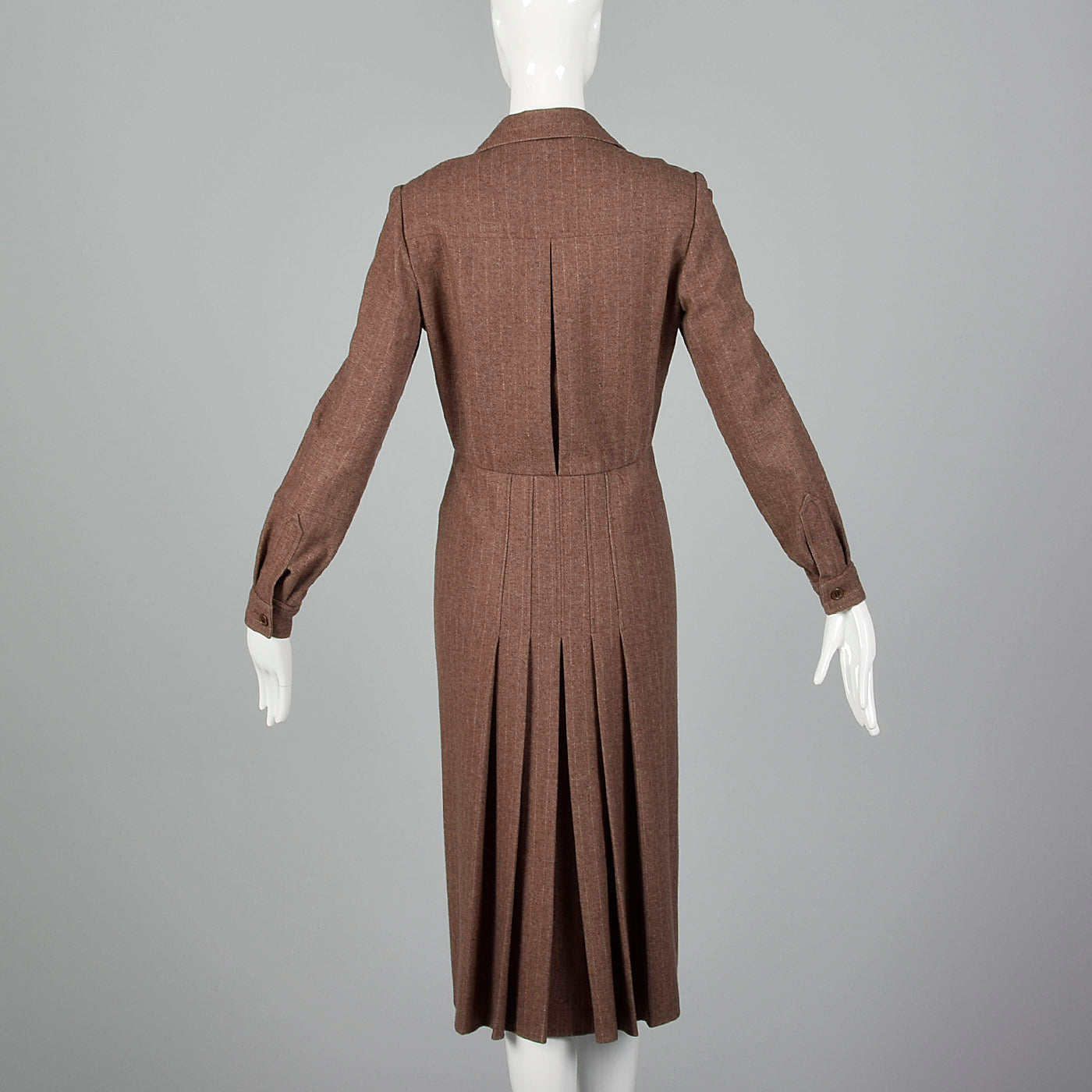 1970s Oscar de la Renta Long Sleeve Wool Dress