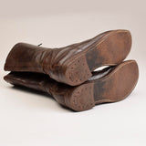 1920s Men's Brown Leather Lace Up Monkey Boots