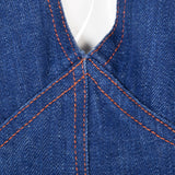 1970s Sexy Backless Denim Bell Bottom Jumpsuit
