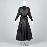 1980s Galanos Avant Garde Formal Black Gown