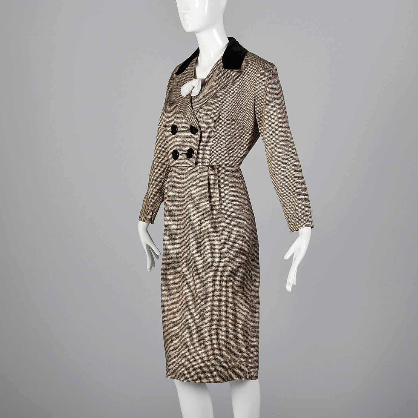 1950s Dress and Jacket Set with Removable Dickie