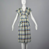 1950s Plaid Dress and Jacket with Patch Pockets