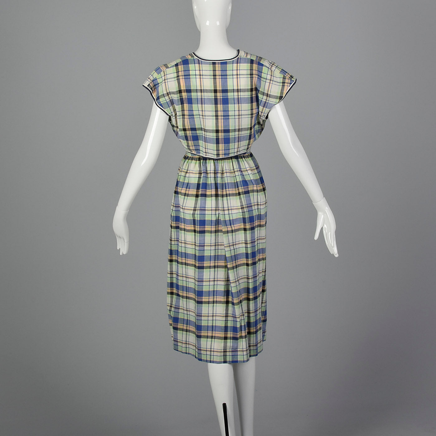1950s Plaid Dress and Jacket with Patch Pockets