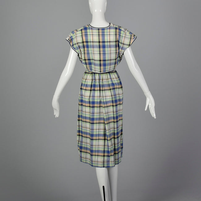 1950s Plaid Dress and Jacket with Patch Pockets