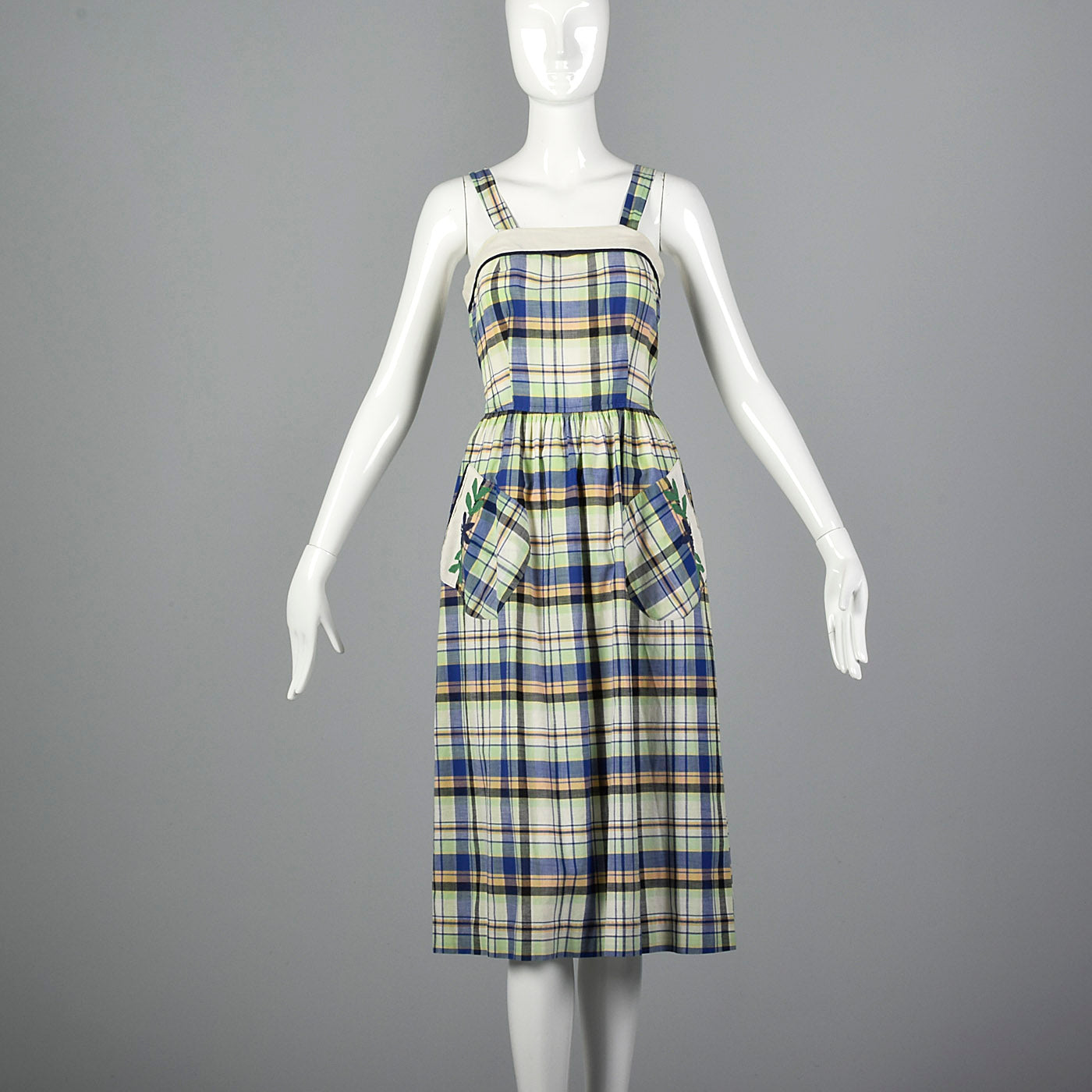 1950s Plaid Dress and Jacket with Patch Pockets