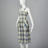 1950s Plaid Dress and Jacket with Patch Pockets