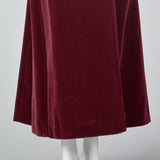 1970s Burgundy Velvet Maxi Coat