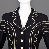 Moschino Cheap & Chic Skirt Suit with Rope Soutache Trim