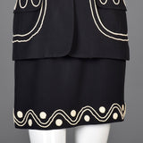 Moschino Cheap & Chic Skirt Suit with Rope Soutache Trim