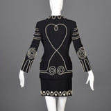 Moschino Cheap & Chic Skirt Suit with Rope Soutache Trim