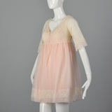 1960s Pink Babydoll Nightgown with Matching Peignoir