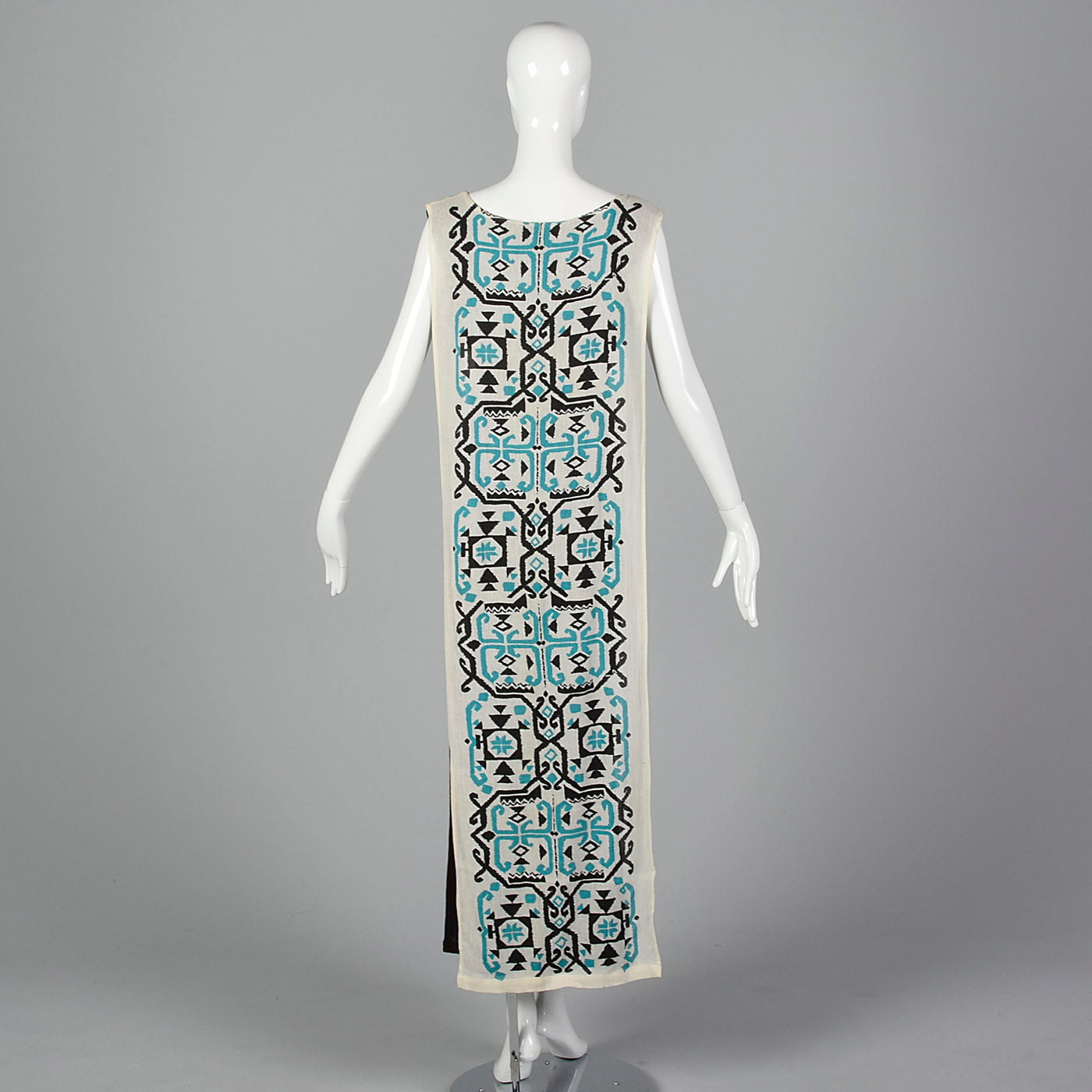1970s Black Gauze Dress with Back Panel