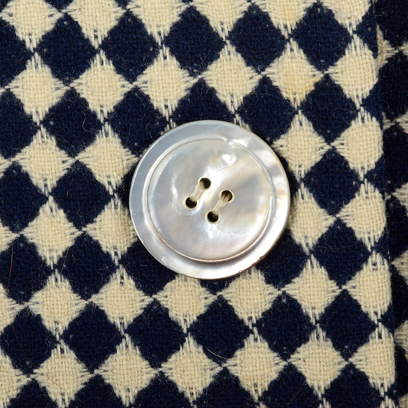 1950s Navy Blue and White Check Jacket