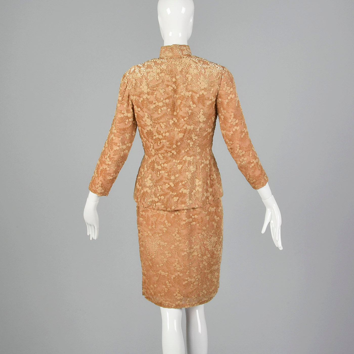1960s Burnout Silk Velvet Dress Set
