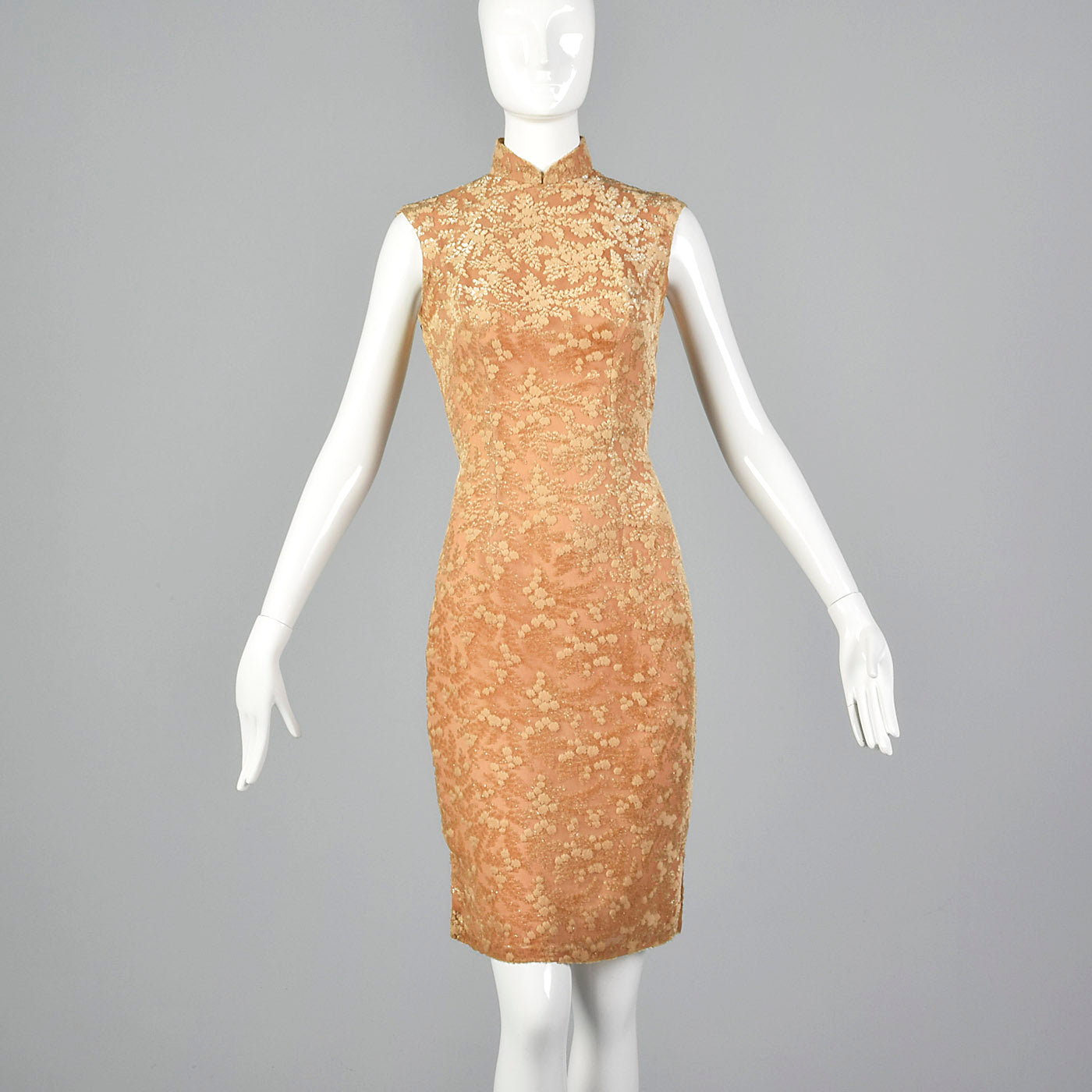 1960s Burnout Silk Velvet Dress Set