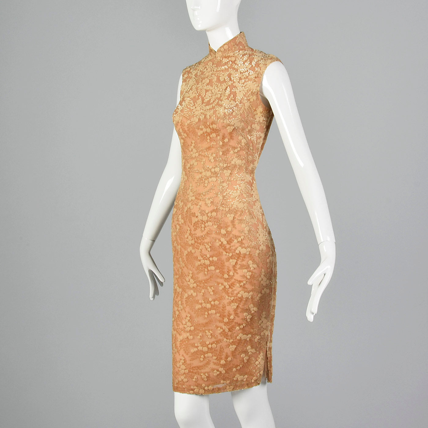 1960s Burnout Silk Velvet Dress Set