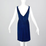 1960s Lanz Original Blue Velvet Dress