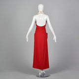 1970s Geoffrey Beene Red Wool Maxi Dress