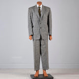 1950s Men's Multicolored Fleck Wool Tweed Two Piece Suit with Hollywood Waist Pants