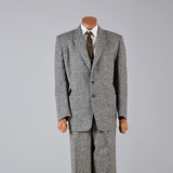 1950s Men's Multicolored Fleck Wool Tweed Two Piece Suit with Hollywood Waist Pants