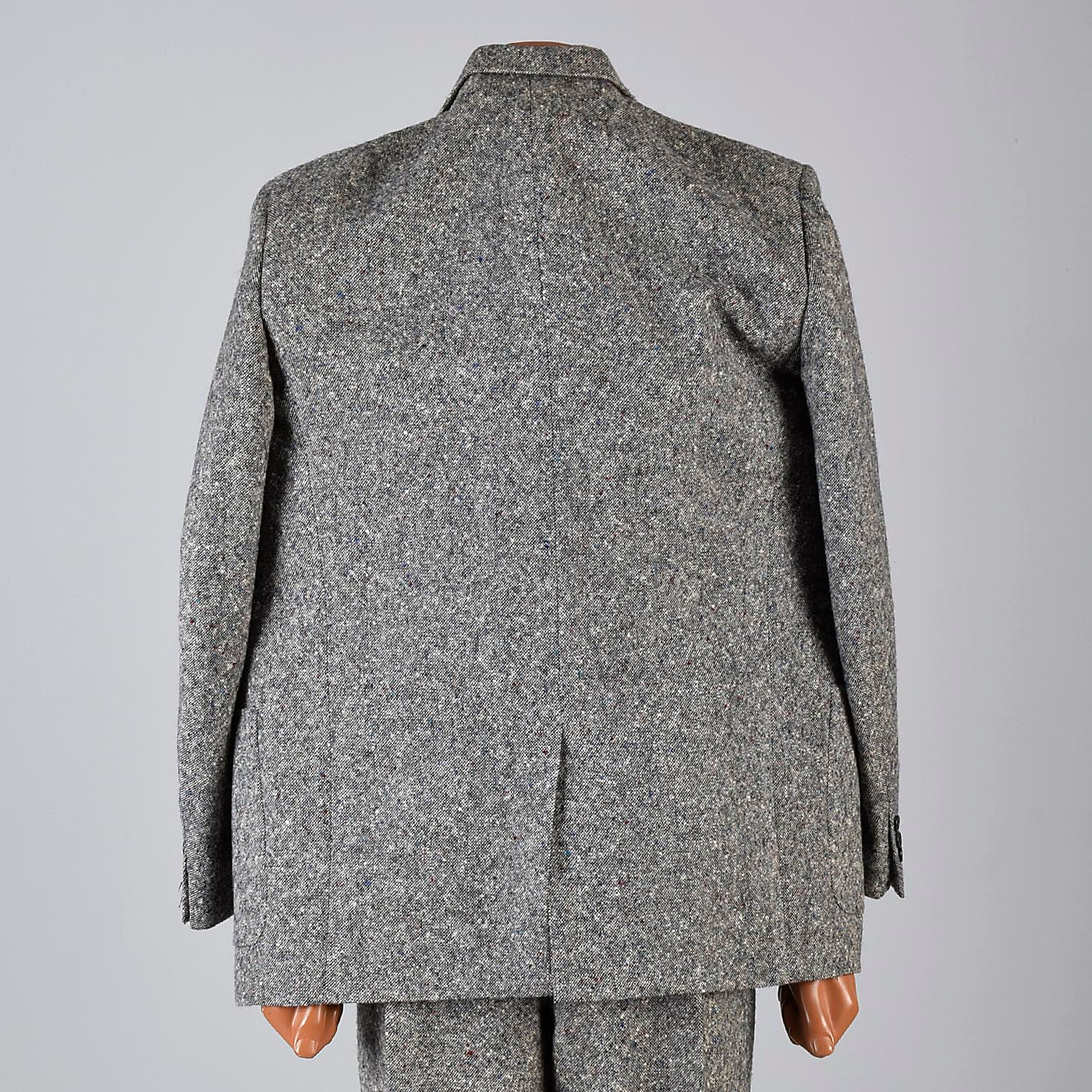 1950s Men's Multicolored Fleck Wool Tweed Two Piece Suit with Hollywood Waist Pants
