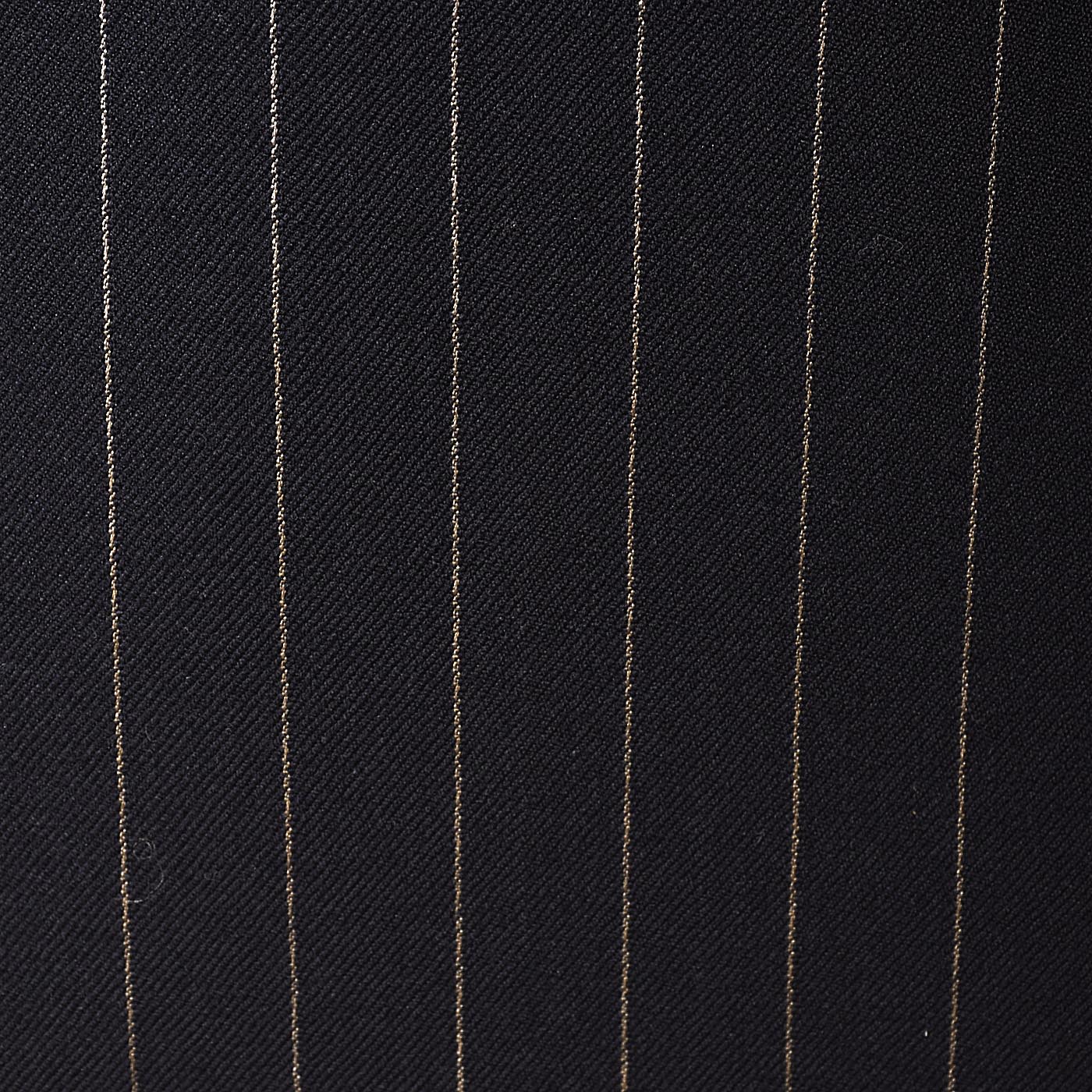 1940s Men's Four Piece Black Pinstripe Suit Double Breasted & Button Fly
