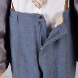 1940s Mens Double Breasted Blue Suit Peak Lapels