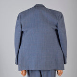 1940s Mens Double Breasted Blue Suit Peak Lapels