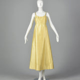 1970s Gino Charles Yellow Dress with Beading Detail