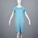 1960s Baby Blue Two Piece Set with Lace Trim