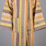 1970s Men's Hooded Hippie Woven Blanket Coat