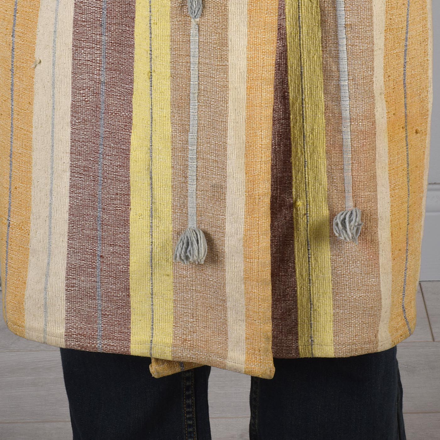 1970s Men's Hooded Hippie Woven Blanket Coat