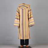 1970s Men's Hooded Hippie Woven Blanket Coat