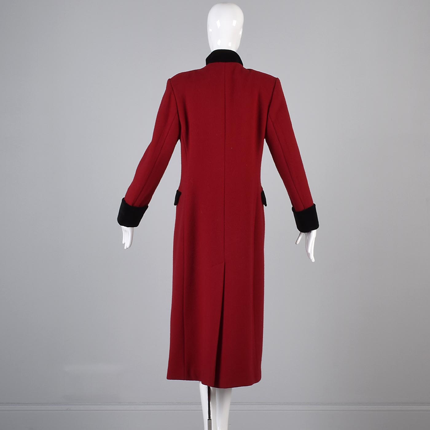 1980s Christian Dior Military Style Red Winter Coat
