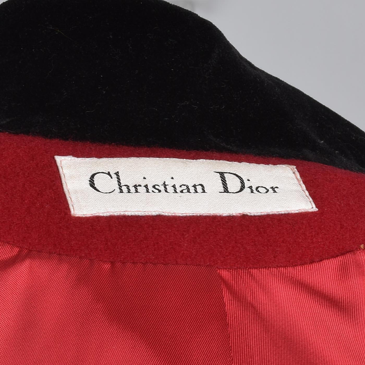 1980s Christian Dior Military Style Red Winter Coat